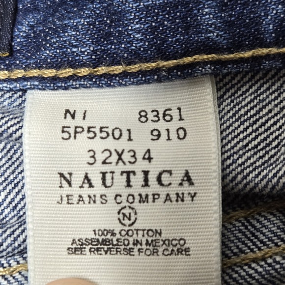 Vintage‎ Nautica Jeans Mens Blue Baggy Y2K Straight Medium Dark  32x34 - Picture 3 of 12